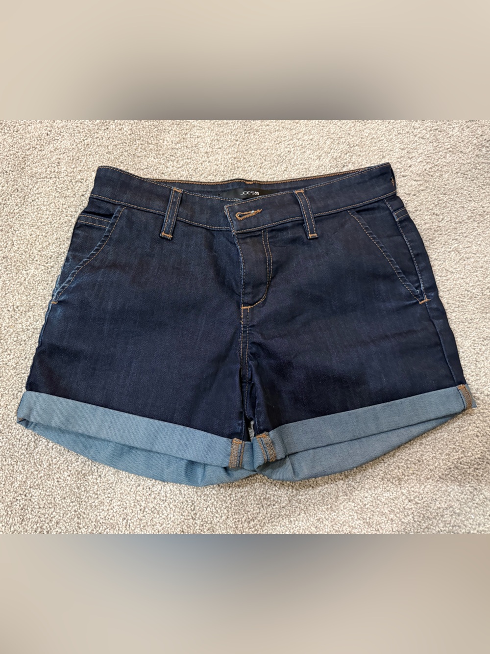 Joe's Jeans Dark Blue Cuffed Denim Shorts